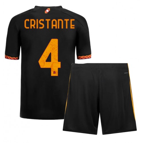 Dětský Fotbalový dres AS Roma Bryan Cristante #4 2023-24 Třetí Krátký Rukáv (+ trenýrky)